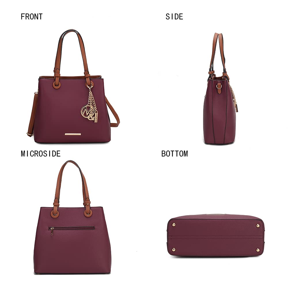 MKF Collection Vegan Leather Tote Bag for Women - Stylish Top-Handle Handbag & Crossover Purse - Perfect for Work, Travel and Everyday Use