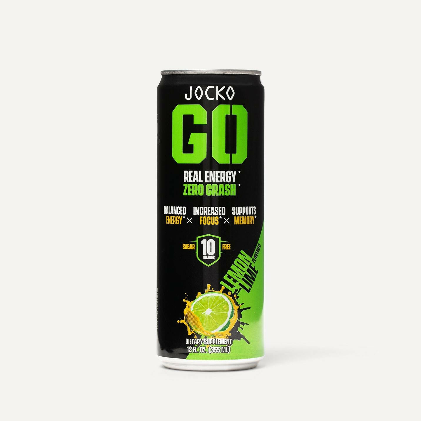 JOCKO GO Energy Drink - 12 Pack | Sugar-Free Pre Workout & Post Workout Supplement | Boost Energy & Focus for Gym, Running & Fitness