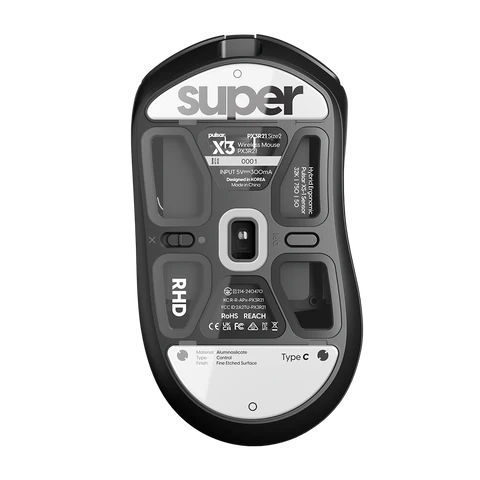 Pulsar Superglide 2 (Type C) Glass Mouse Skates - Compatible with Pulsar X3 Series Gaming Mice - Ultra Smooth Glide for Esports & FPS Gaming