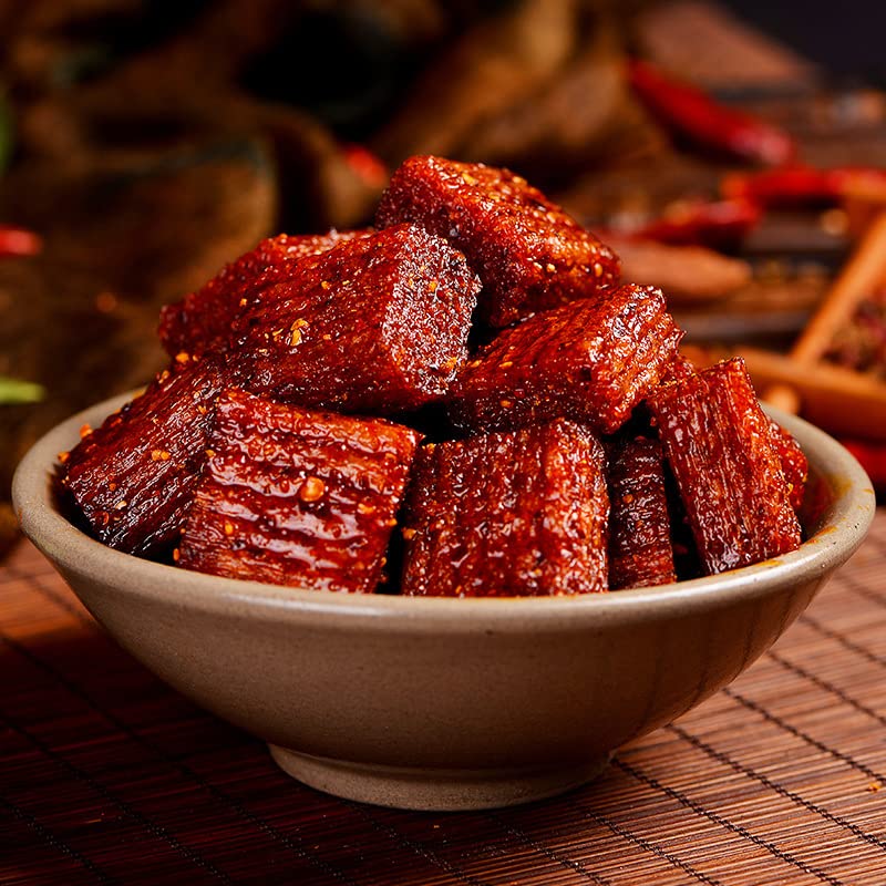 Spicy Chinese Handmade Noodle Snacks - Authentic La Tiao Gluten Strips & Spicy Cubes (2-Pack) | Hot & Flavorful Convenience Food for Office Snacking, Road Trips, and Late-Night Cravings