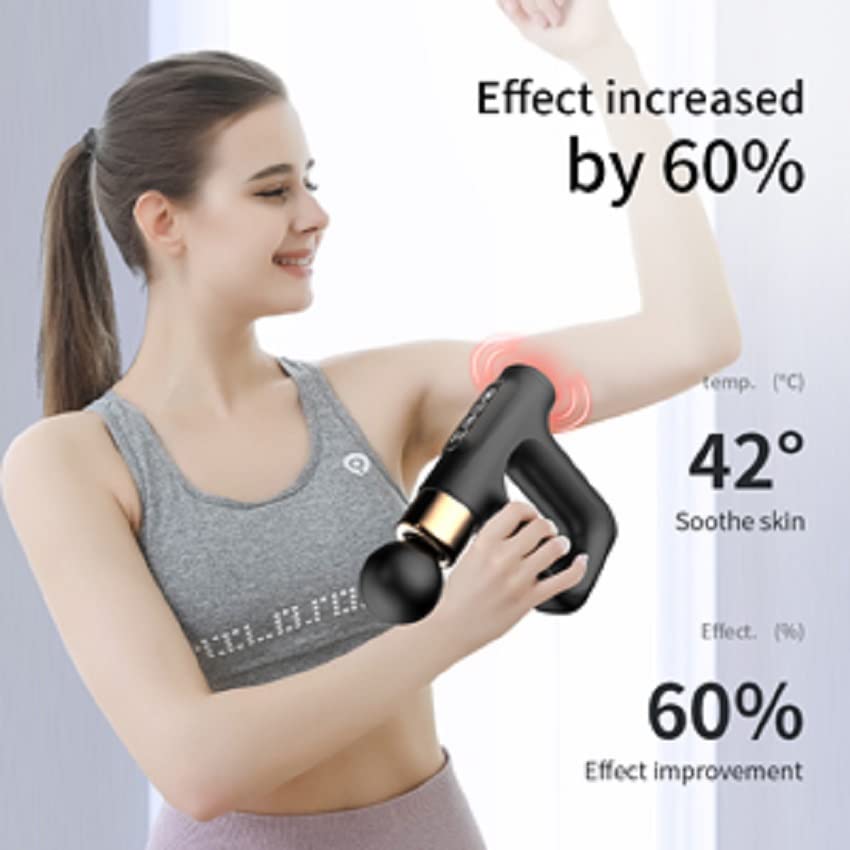 NV-07021 Compact Power Percussion Massager - Portable Deep Tissue Muscle Relief for Back, Neck & Shoulders - Perfect for Home, Office & Travel Use (Black)