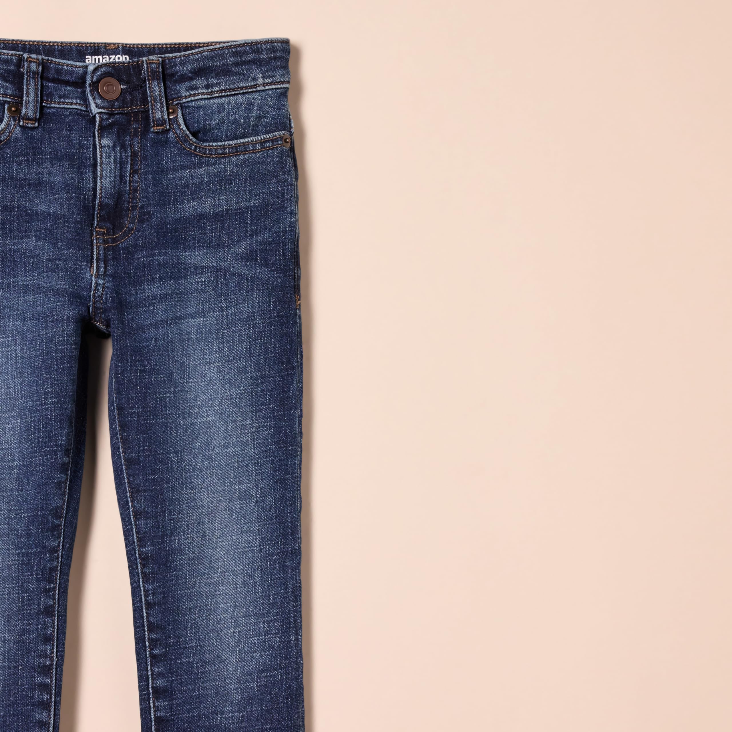 Amazon Essentials Boys' Stretch Slim-Fit Jeans - Comfortable & Durable Denim Pants for School, Play & Everyday Wear