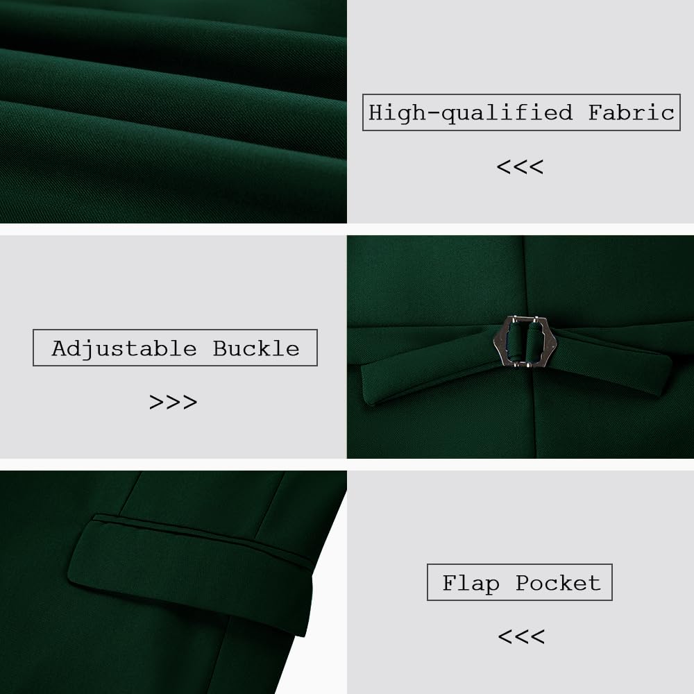 3 Piece Slim Fit Men's Suits for Wedding & Prom - Formal Notched Lapel Tuxedo Jacket with Pants & Vest Set | Perfect for Groomsmen, Business Events & Special Occasions