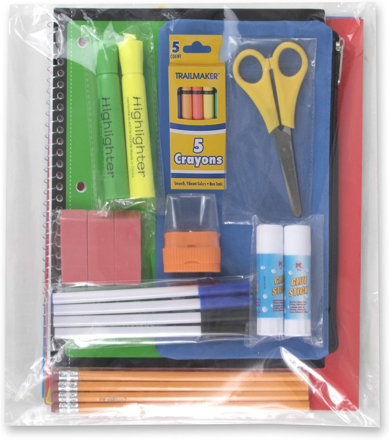 30-Piece Back to School Supplies Kit for Girls & Boys - Notebook, Folders, Pens, Pencils & More - Perfect for Kindergarten & Elementary Students (K-8) - Great for Classroom, Homeschool & Homework Organization