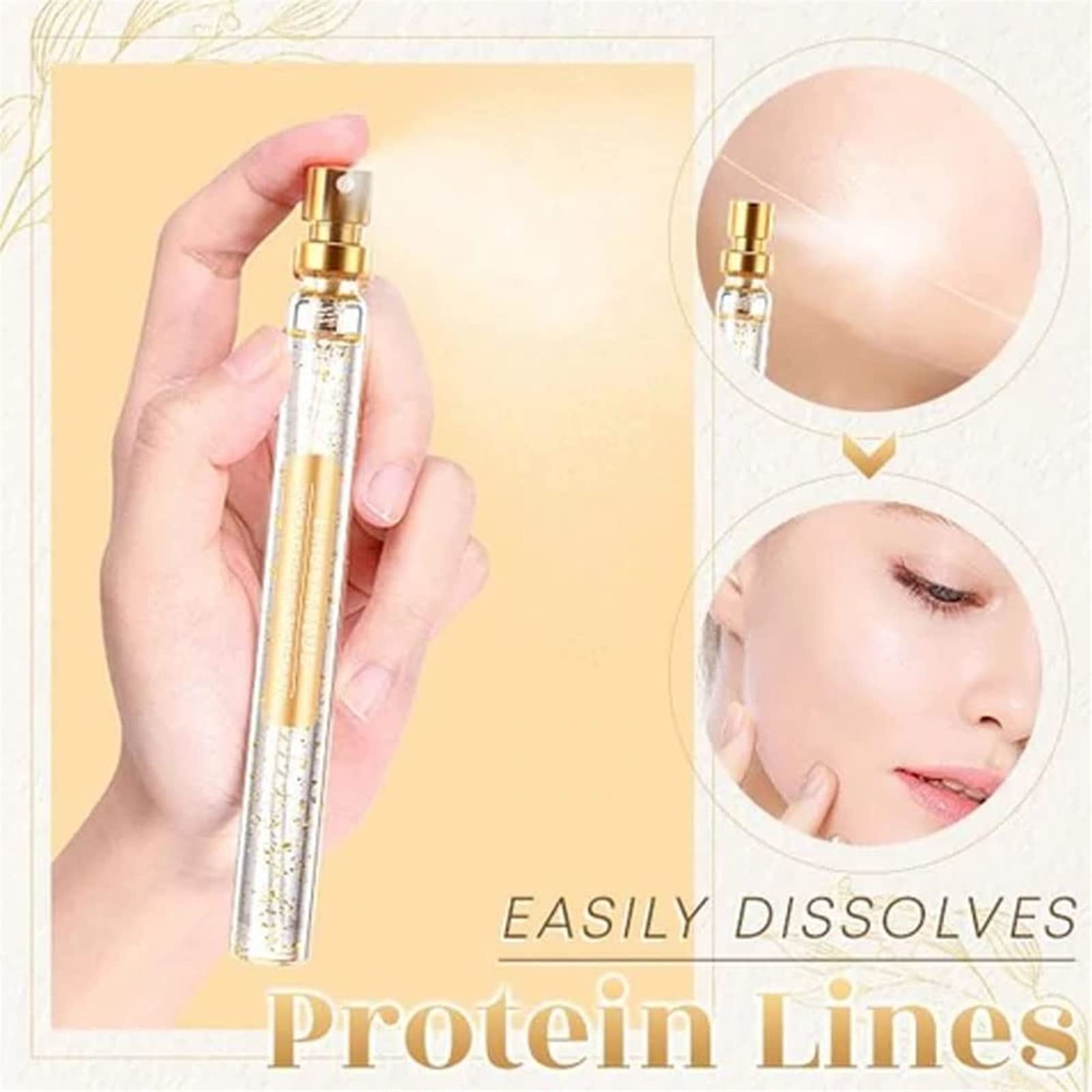 InstaLift Soluble Protein Thread Lifting Set with Nano Gold Essence - Anti-Aging Collagen Face Serum & Absorbable Silk Threads for Wrinkle Reduction (1 Set + 5 Bottles) | At-Home Facial Rejuvenation & Skin Tightening Treatment