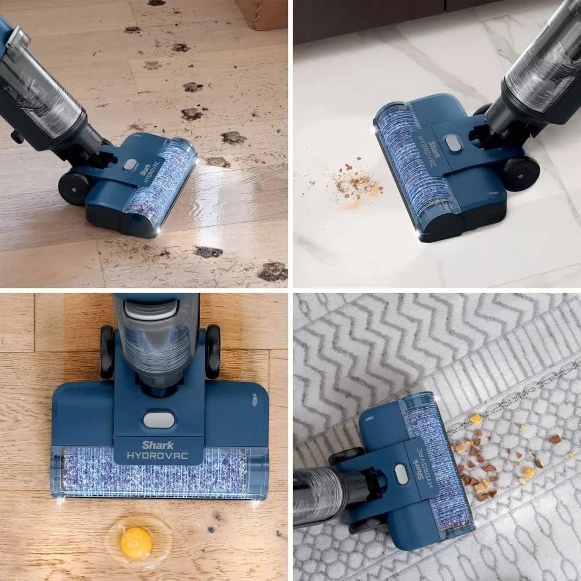 SHARK WD101 HydroVac XL 3-in-1 Corded Vacuum & Mop System with Self-Cleaning | Hardwood, Tile, Marble & Rug Cleaner | Multi-Surface Deep Cleaning for Home, Office & Pet Hair | Navy Blue (Renewed)