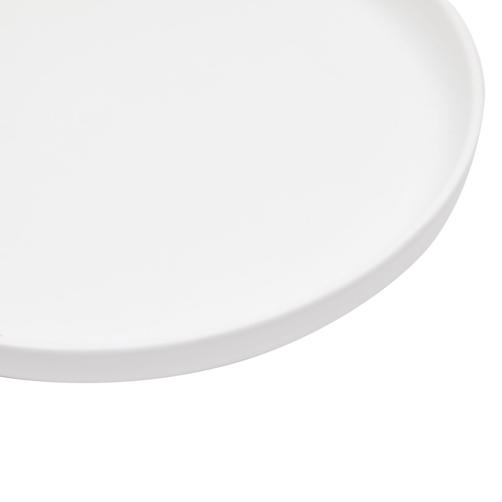 Okuna Outpost 8 Inch White Ceramic Dinner Plates Set of 4 - Elegant Round Serving Dishes for Everyday Meals, Dinner Parties & Restaurant Use