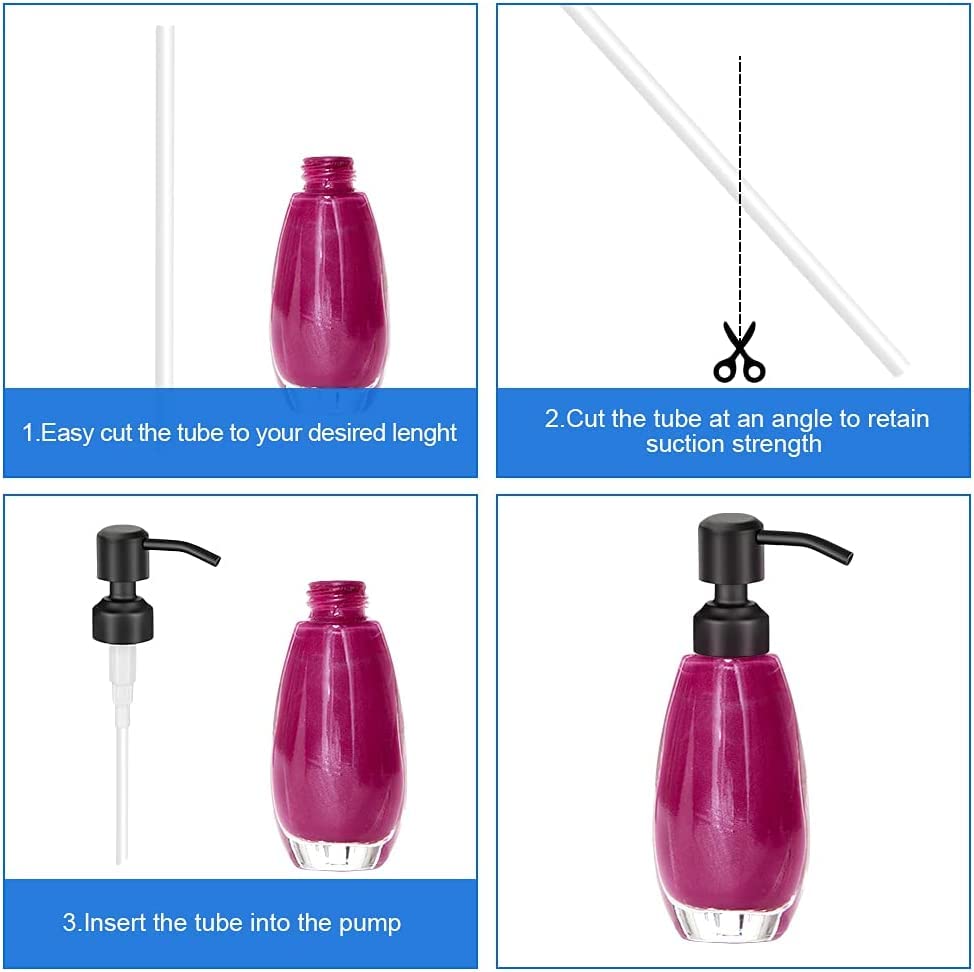 3-Piece Stainless Steel Soap Pump Replacement Kit - Dispenser Pump Head & Lotion Pump Parts - Perfect for Liquid Soap or Lotion Refills in Home, Office, or Bathroom