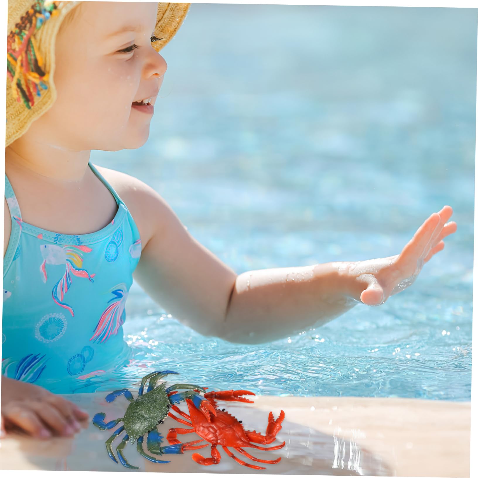 FAVOMOTO 20 Pcs Kids Ocean Animal Toys - Realistic Crab Figurines for Children, Durable PVC Aquatic Crab Toys for Beach, Pool, Sandbox & Bathtub Play