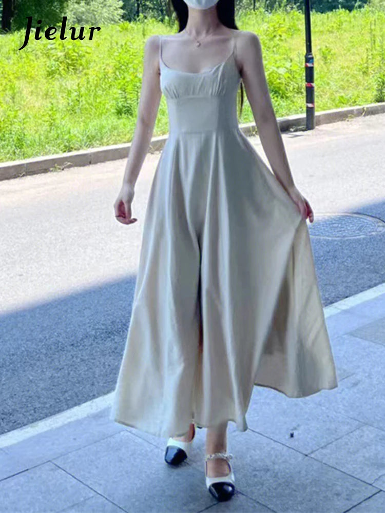 Backless Strapless Women's Maxi Dress - Summer Solid Color Square Neck Slim Waist Elegant Fashion Dress for Women | Perfect for Beach Vacations, Evening Parties & Special Occasions
