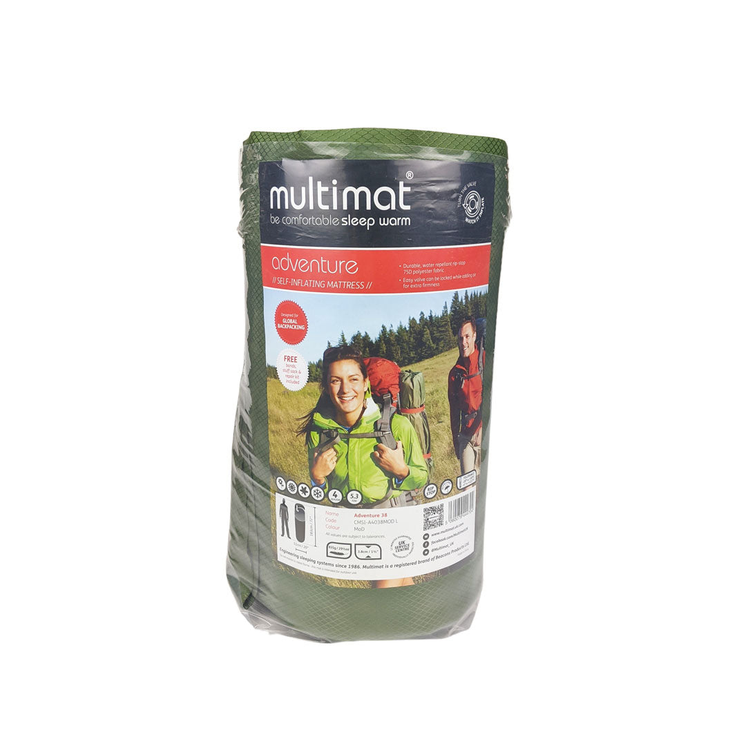 Multimat Adventure 38 Self-Inflating Sleeping Pad - Large Camping Mat for Backpacking, Hiking & Outdoor Adventures