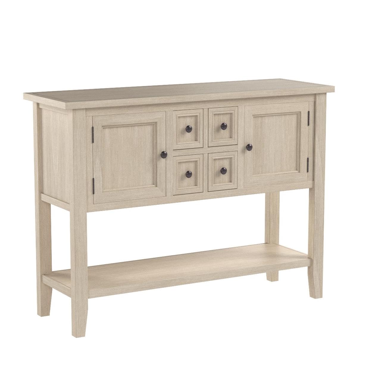 ZSQ Buffet Table - Cambridge Series Sideboard with Bottom Shelf, Console Table for Dining Room, Entryway & Living Room | Grey Sofa Table & Server Cabinet for Home Decor