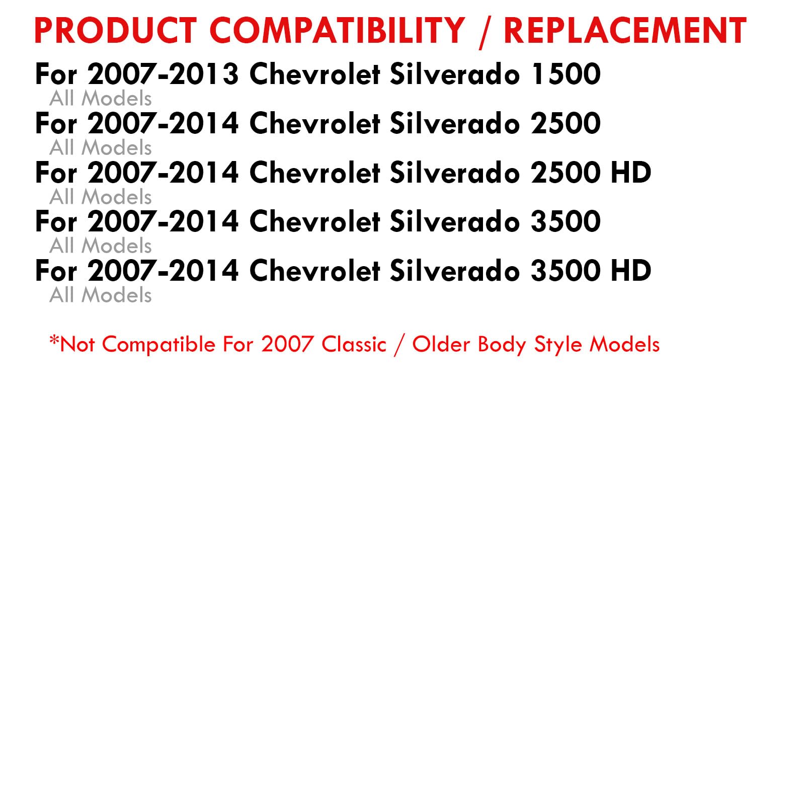 Smoked Lens Chrome Headlights for Chevy Silverado 2007-2014 - Bumper Lamps Set for Off-Road & Night Driving