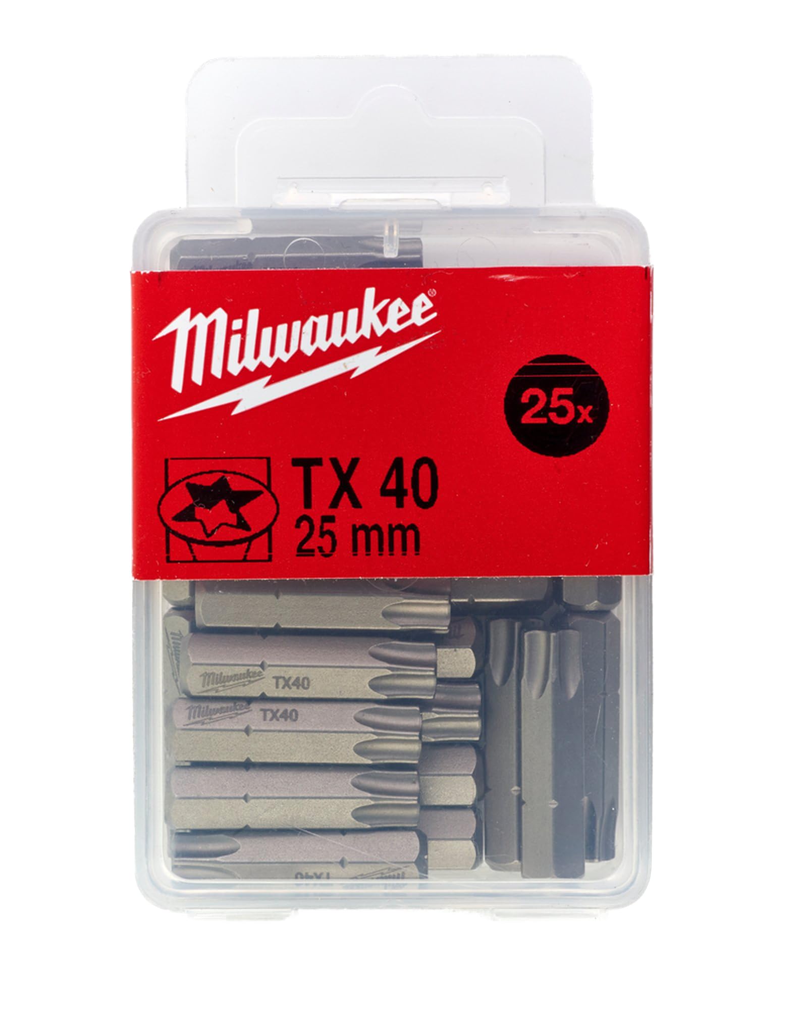 Milwaukee TX40 x 25mm Drill Bit Set - 25 Piece High-Speed Steel Twist Drill Bits for Metal, Wood & Plastic - Perfect for DIY Projects, Home Repairs & Professional Use