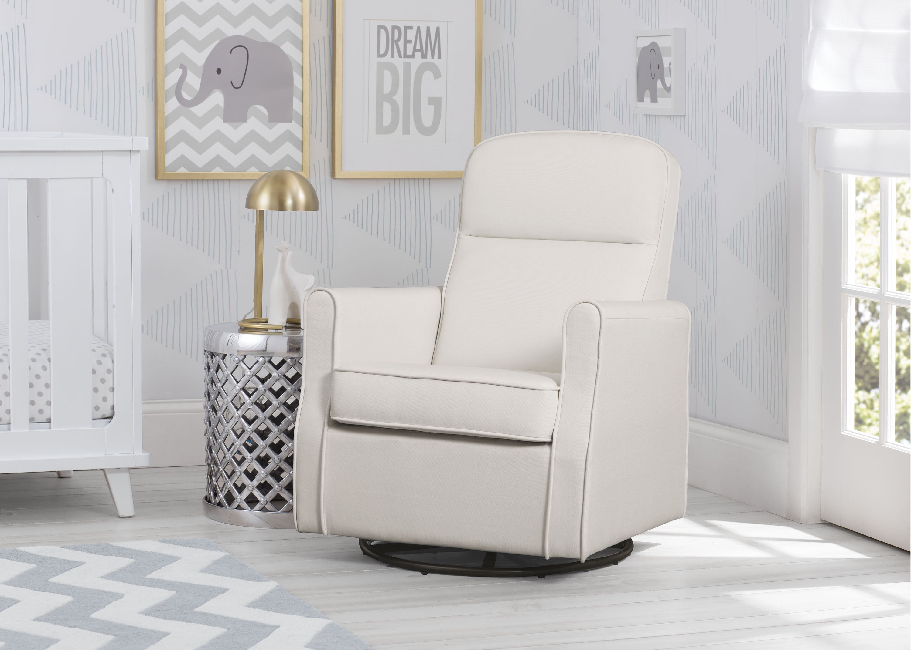 Blair Slim Nursery Glider Swivel Rocker Chair - Comfortable Baby Rocking Chair for Nursing, Feeding & Cuddling - Perfect for Nurseries, Bedrooms & Living Rooms