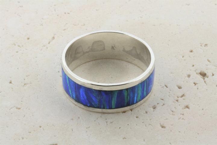 Opal Band Blue - Elegant Blue Opal Ring for Women | Perfect for Weddings, Parties & Everyday Wear