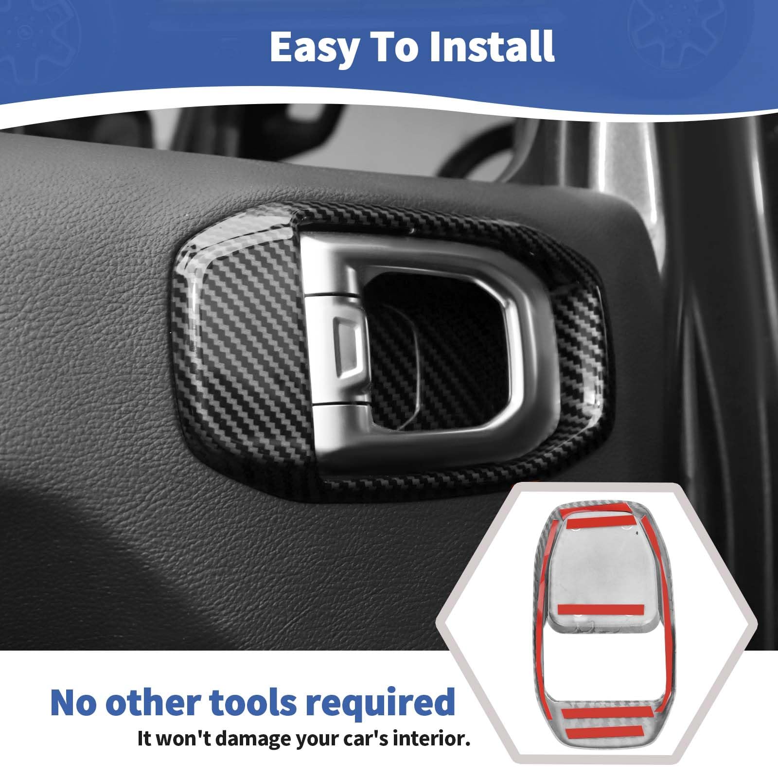 Carbon Fiber Inner Door Handle Bowl Cover Trim for Jeep Wrangler JL/JLU & Gladiator JT (2018-2024) - Interior Accessories Set of 4 - Upgrade Your Ride with Premium Protection & Style