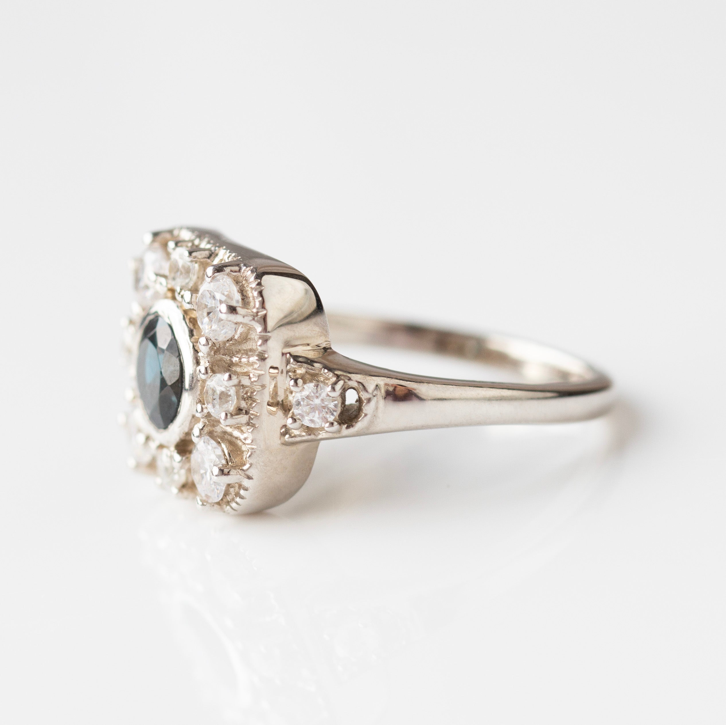 Angelica Blue Topaz Vintage Ring – Elegant Antique Style Jewelry for Women | Perfect for Weddings, Anniversaries & Special Occasions