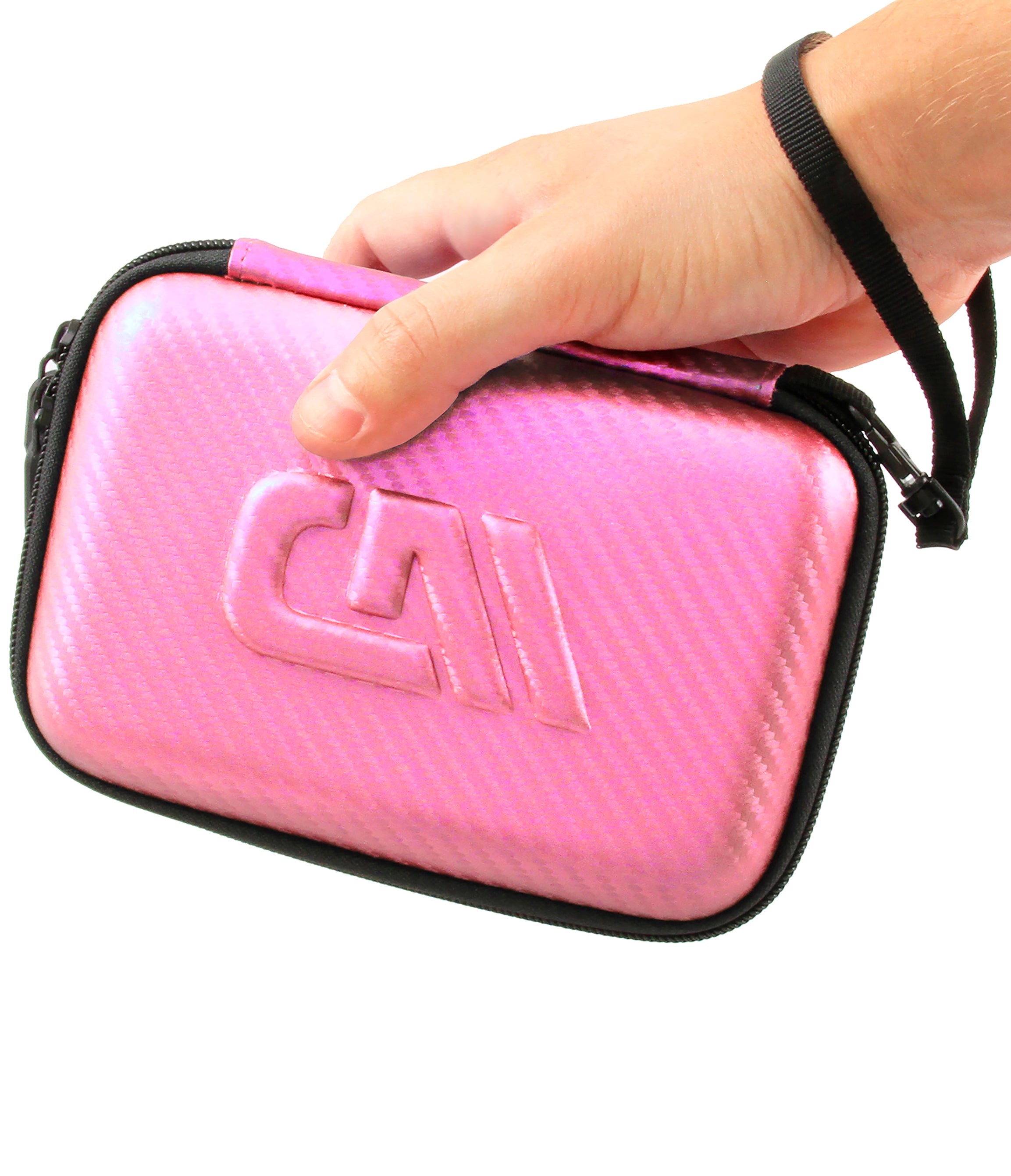 CASEMATIX 7 Hard Shell EVA Travel Case with Wrist Strap & Padded Divider - Protective Storage for Camera, Drone, GoPro Accessories up to 6.5 x 4 x 2 Inches - Perfect for Travel, Hiking & Outdoor Adventures