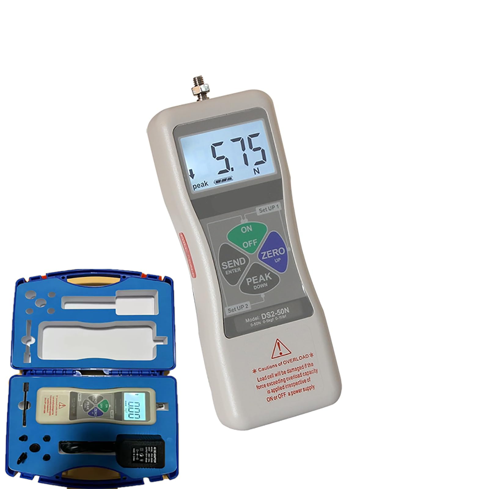 High-Precision Digital Force Gauge 2N-1000N - Push Pull Meter for Tension & Compression Testing (N/kgf/lbf Units) - Ideal for Push-Pull Load Tests, Plug-in Force Measurement & Destructive Testing in Labs, Manufacturing & Quality Control