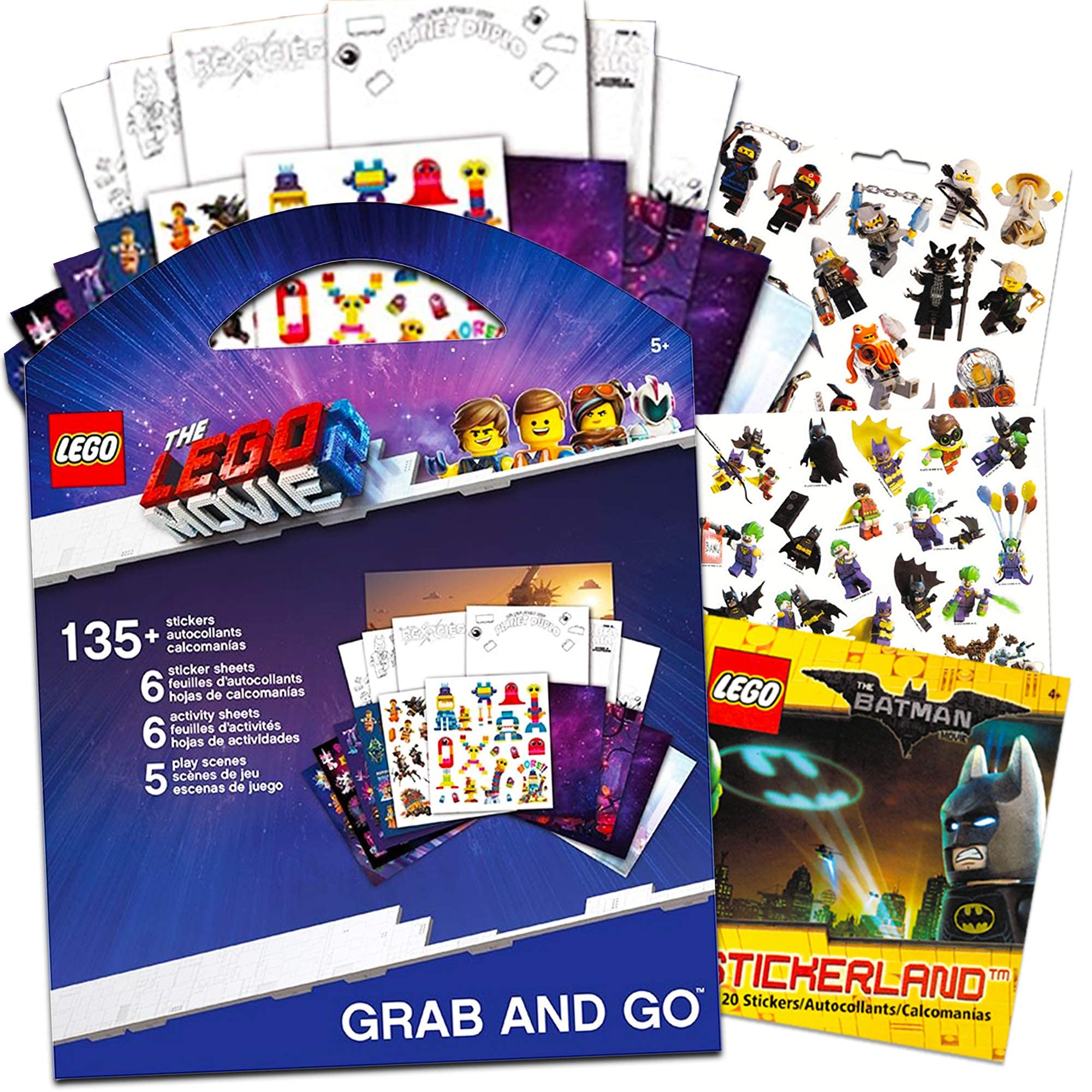Lego Movie 2 & Batman Stickers Party Supplies Set - 250+ Stickers for Lego Batman & Lego Movie 2 Themed Parties | Perfect for Birthday Decorations, Goodie Bags & Kids' Room Decor