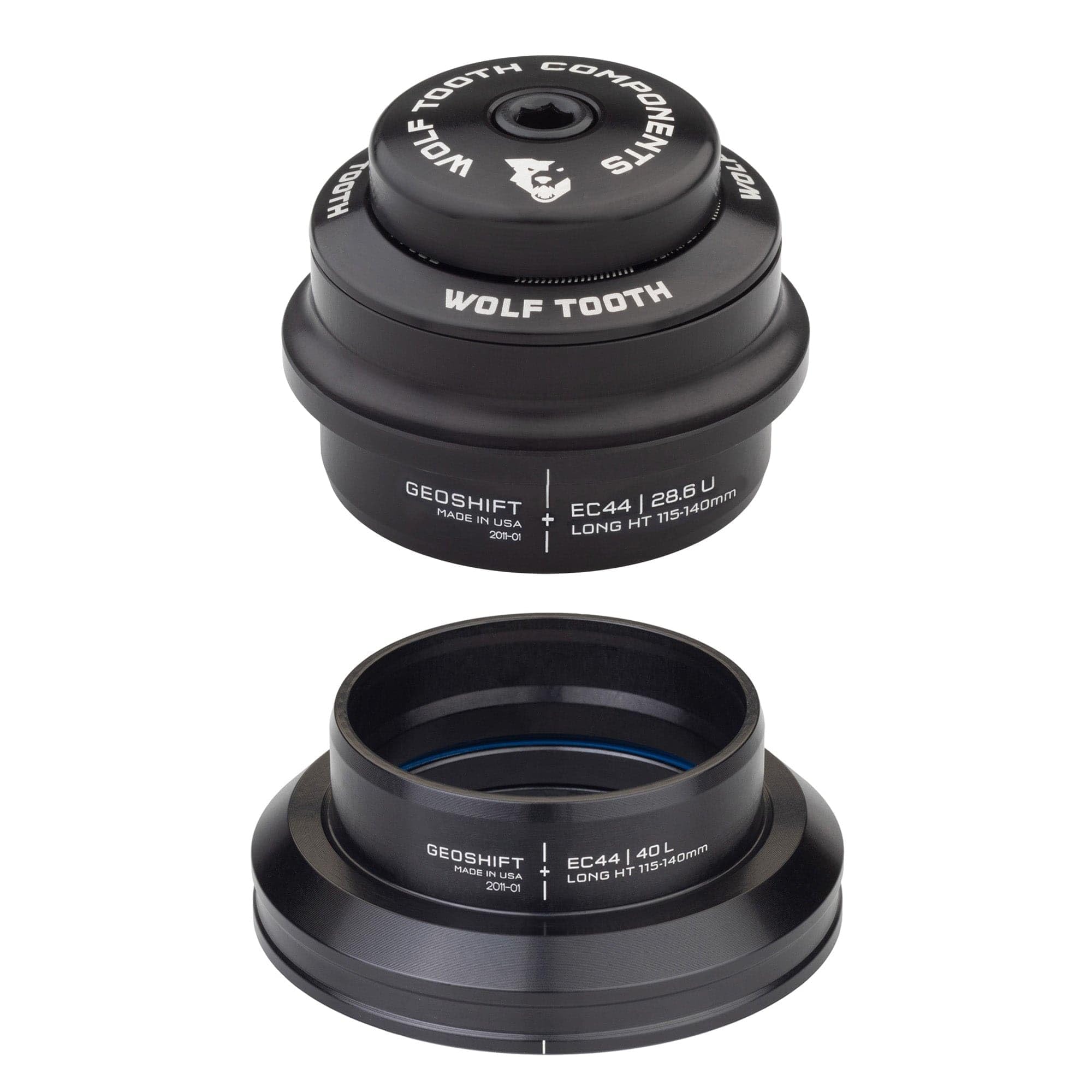 Wolf Tooth GeoShift Headset - EC44 Long | Premium Bicycle Headset for Smooth Steering | Perfect for Mountain Biking, Road Cycling & Commuting