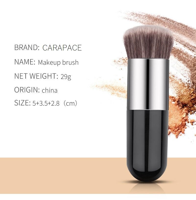 CARAPACE Foundation Brush - Premium Loose Powder & Blush Highlighter Makeup Brush Set for Women | Professional Cosmetic Tools for Flawless Face Makeup Application | Perfect for Daily Use, Bridal Makeup & Photo Shoots
