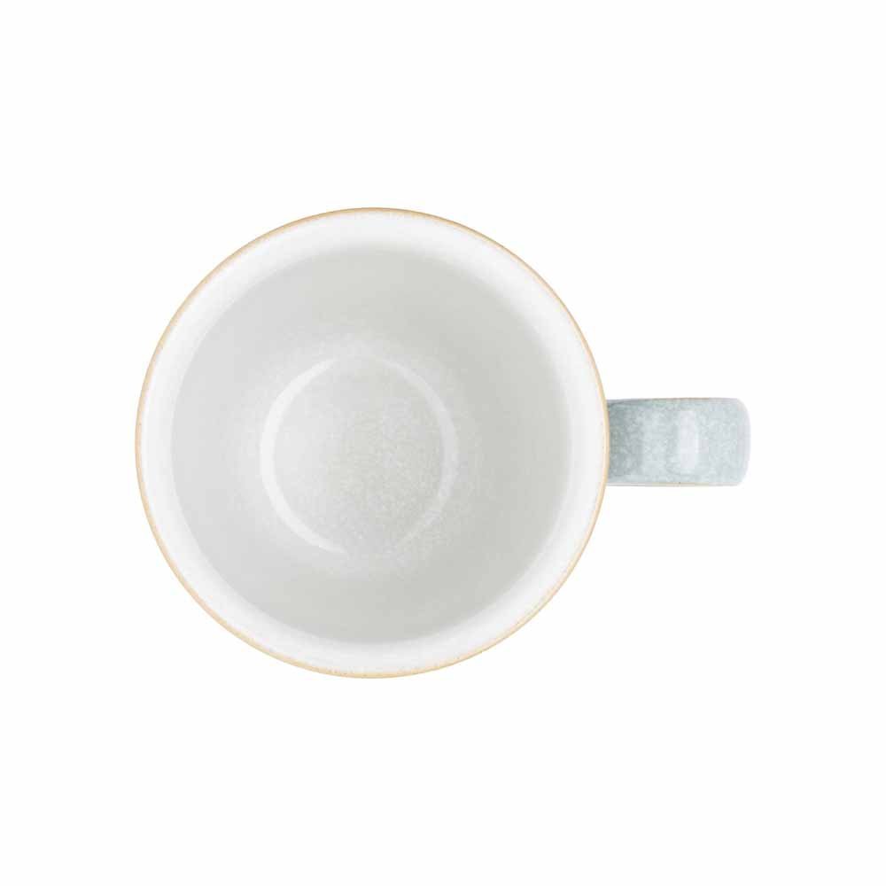 Denby Elements Light Grey Coffee Mug Set of 4 - 330ml Stoneware Ceramic Tea Cups for Home, Office, Kitchen & Gifts - Dishwasher & Microwave Safe - Pale Grey & White - Chip Resistant - Perfect for Morning Coffee, Tea Break or Office Use