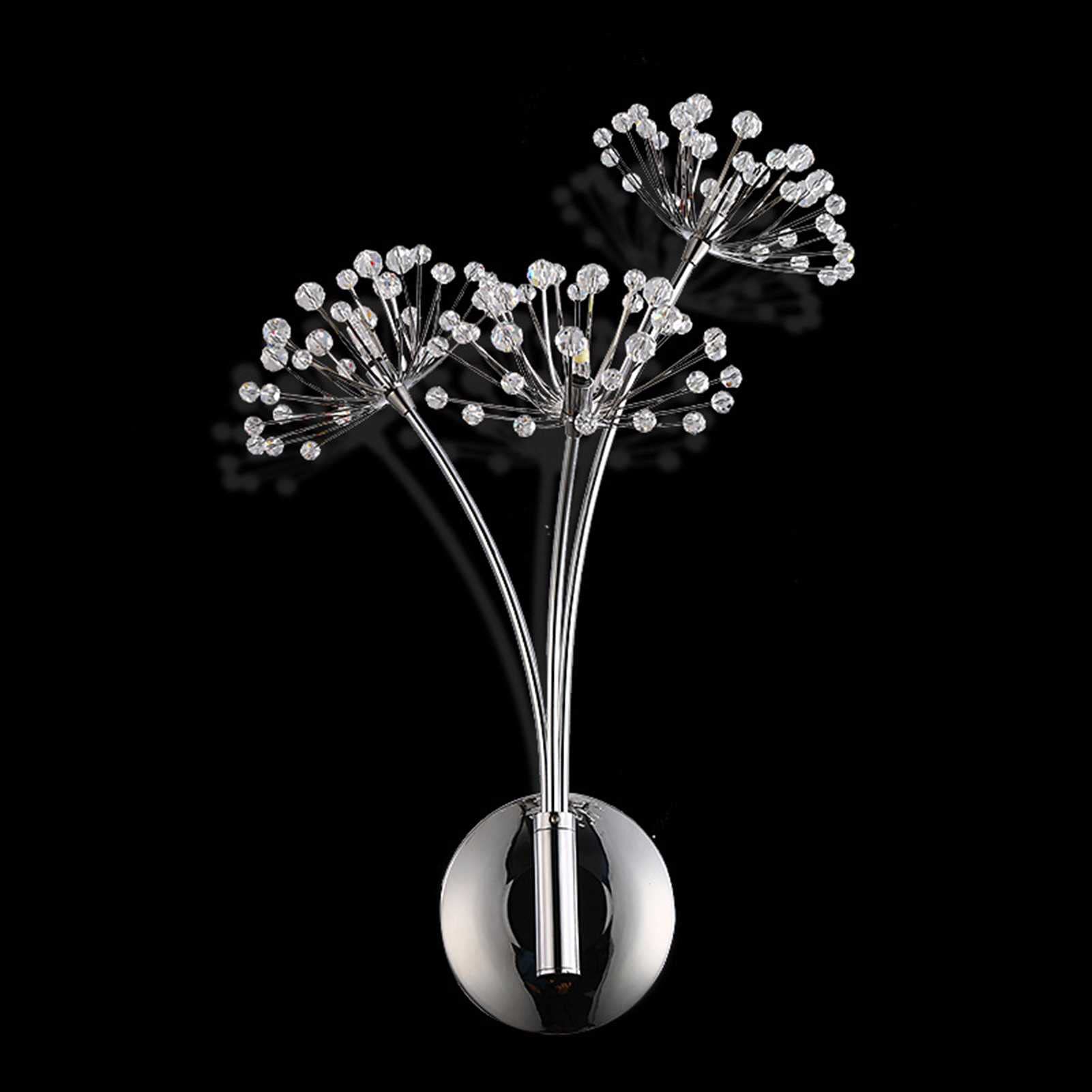 Modern Crystal Wall Sconce - Dandelion Firework Design LED Wall Light for Dining Room, Living Room, Bedroom Decor (Set of 3) - Perfect for Ambient Lighting and Home Decoration