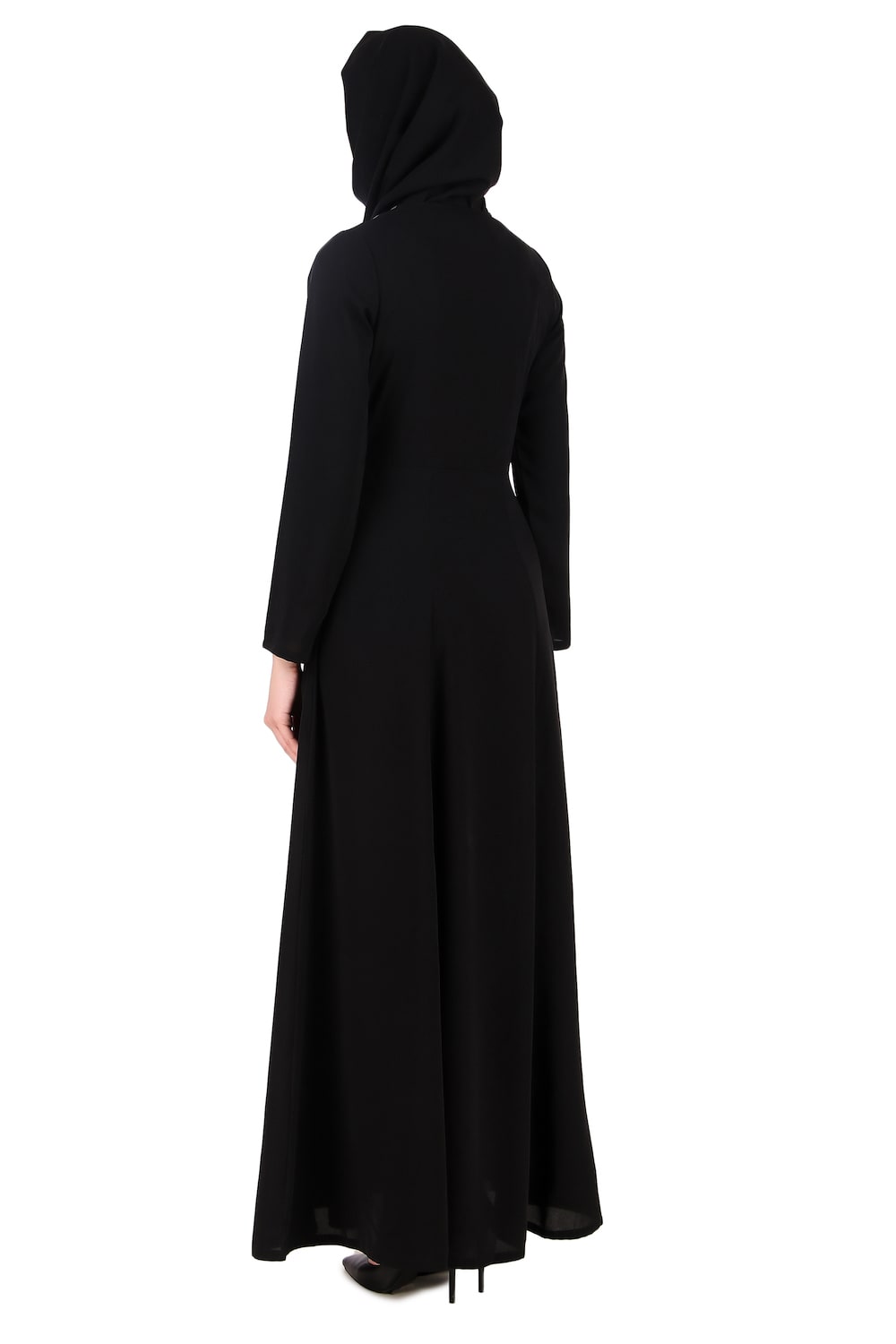 Elegant Floral Embroidered Abaya Dress with Multi-Panel Bodice - Perfect for Eid, Weddings & Special Occasions