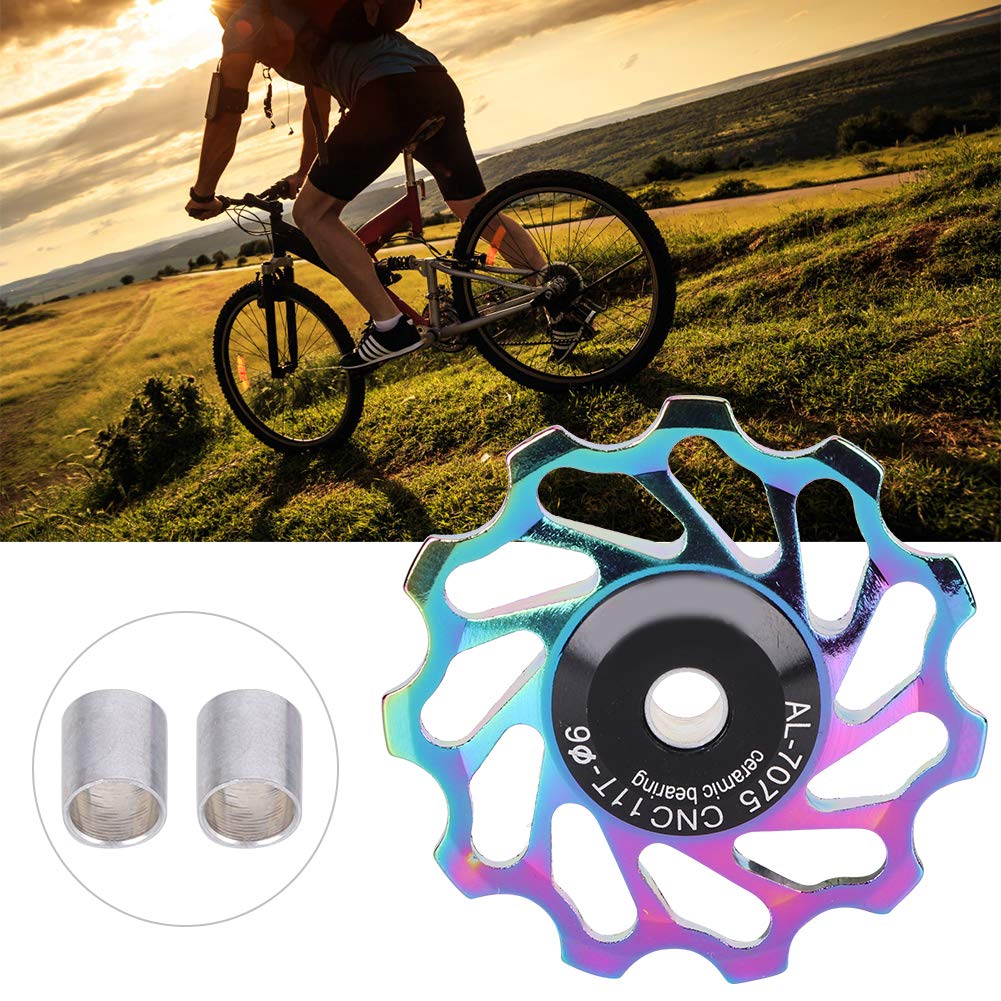 11T Sealed Bearing Bike Rear Derailleur Pulley - Ceramic Mountain Bike Transmission Wheel for Smooth Shifting | Durable Cycling Accessory for MTB, Road & Commuter Bikes