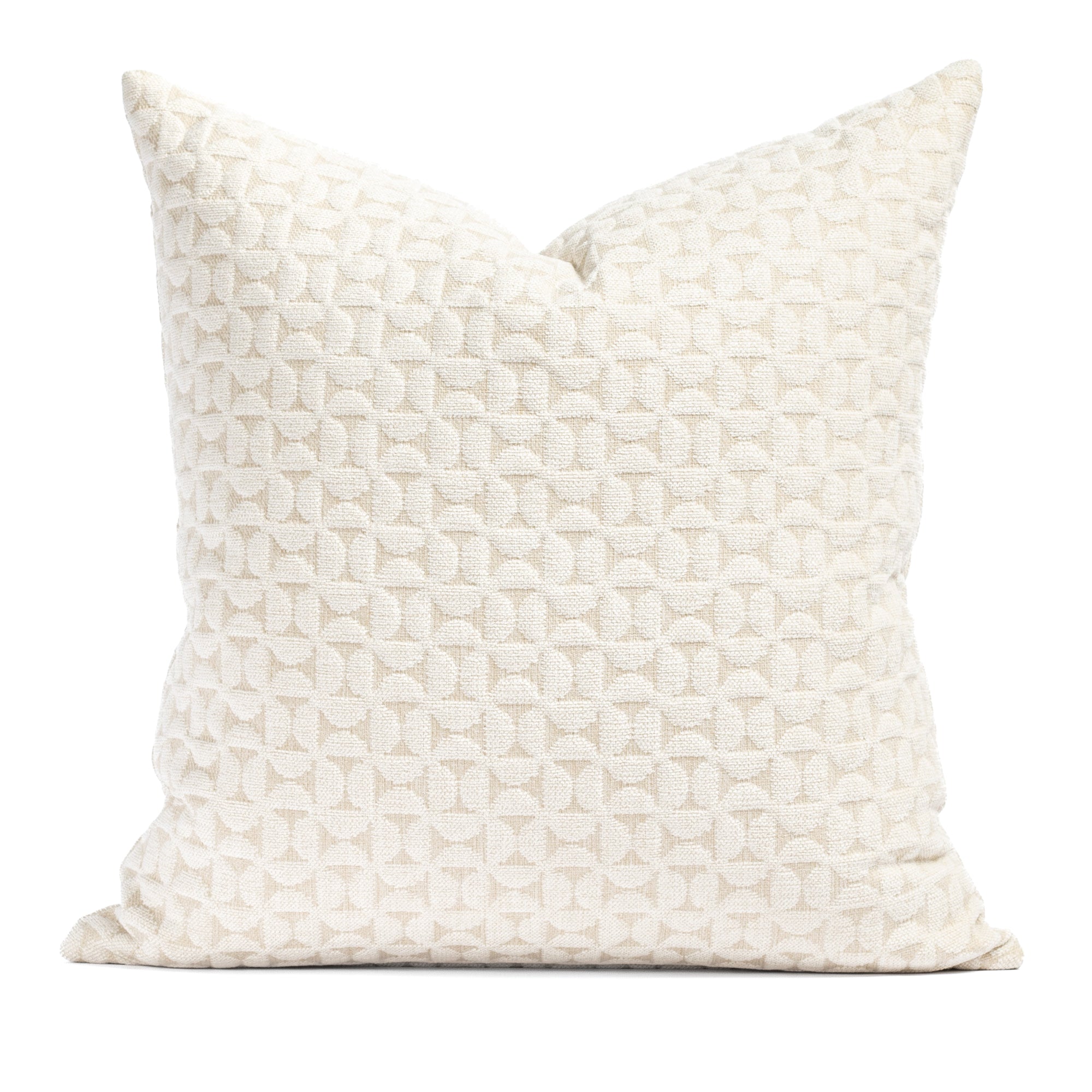 Bella 22x22 Inch Decorative Throw Pillow Cover - Soft Pearl White Cushion for Sofa, Bed, Living Room & Home Decor