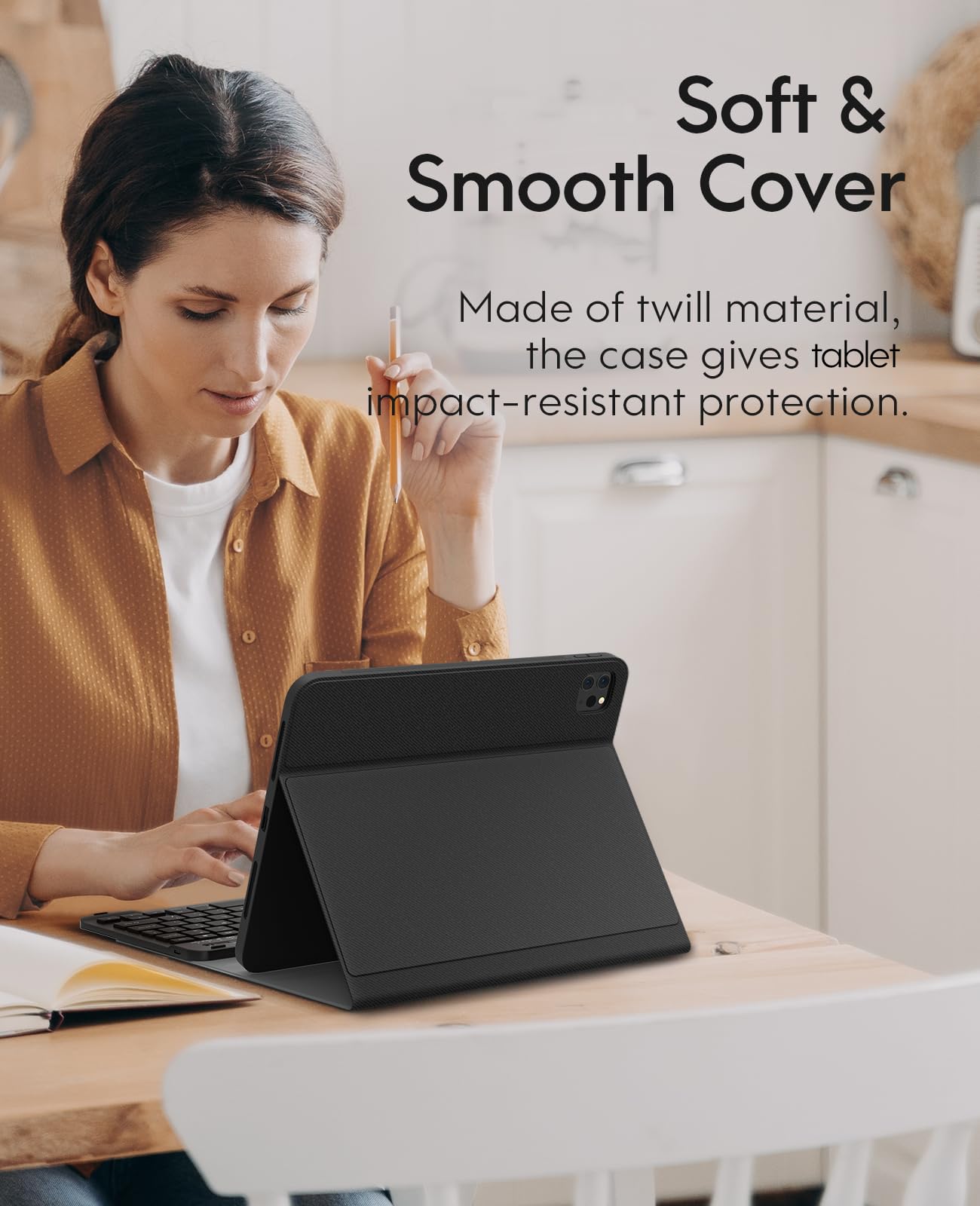 CHESONA iPad Air 11 Inch Keyboard Case with Rechargeable Wireless Keyboard for iPad Pro 11 (All Generations) & iPad Air 5th/4th Gen - Detachable Design with Pencil Holder, Compatible with M3/M2 (2025/2024) - Perfect for Work, Study & Travel - Black