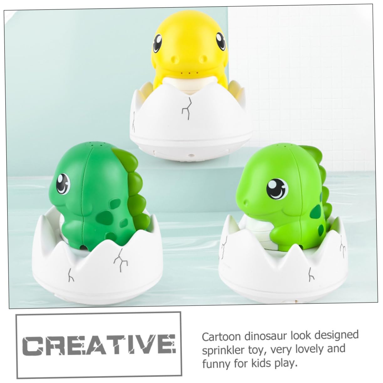 HEMOTON 4 Pack Dinosaur Bath Toys with LED Lights - 1200mAh Rechargeable Battery, Fun Bathtub Toys for Kids Toddlers - Perfect for Bath Time Play, Sensory Development & Pool Party Favors