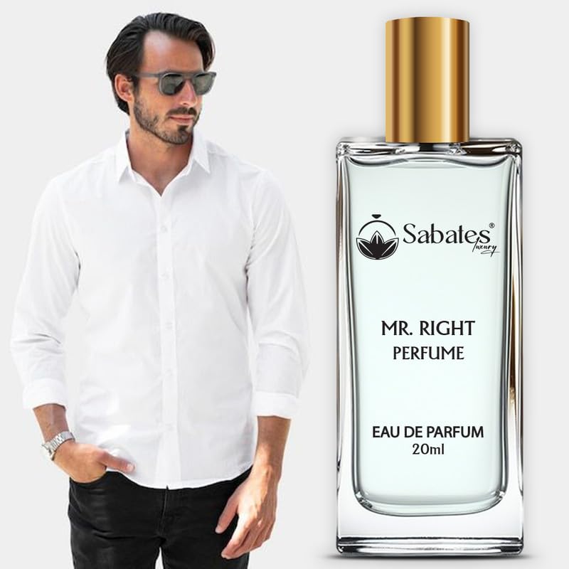 Mr. Right Premium Long-Lasting Men's Cologne - 20ml Eau de Parfum | Best Luxury Fragrance for Men with 12+ Hour Scent | Perfect for Date Night, Office & Special Occasions