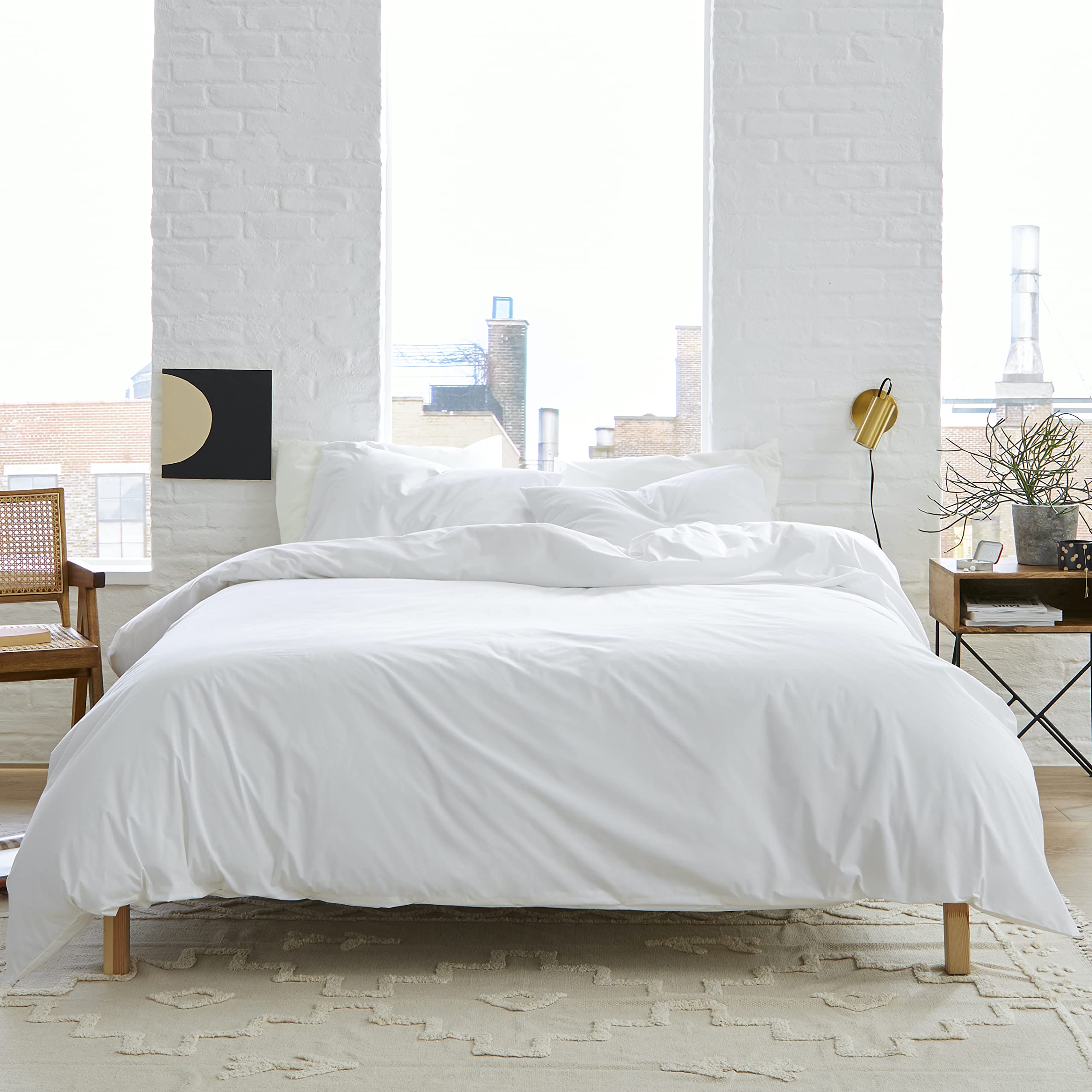 Brooklinen Luxury Sateen 3-Piece Sheet Set - 100% Cotton Queen Size Bed Sheets (No Flat Sheet) - 1 Fitted Sheet & 2 Pillowcases - Ultra Soft & Breathable for Year-Round Comfort - Perfect for Master Bedroom, Guest Room & Hotel Style Bedding