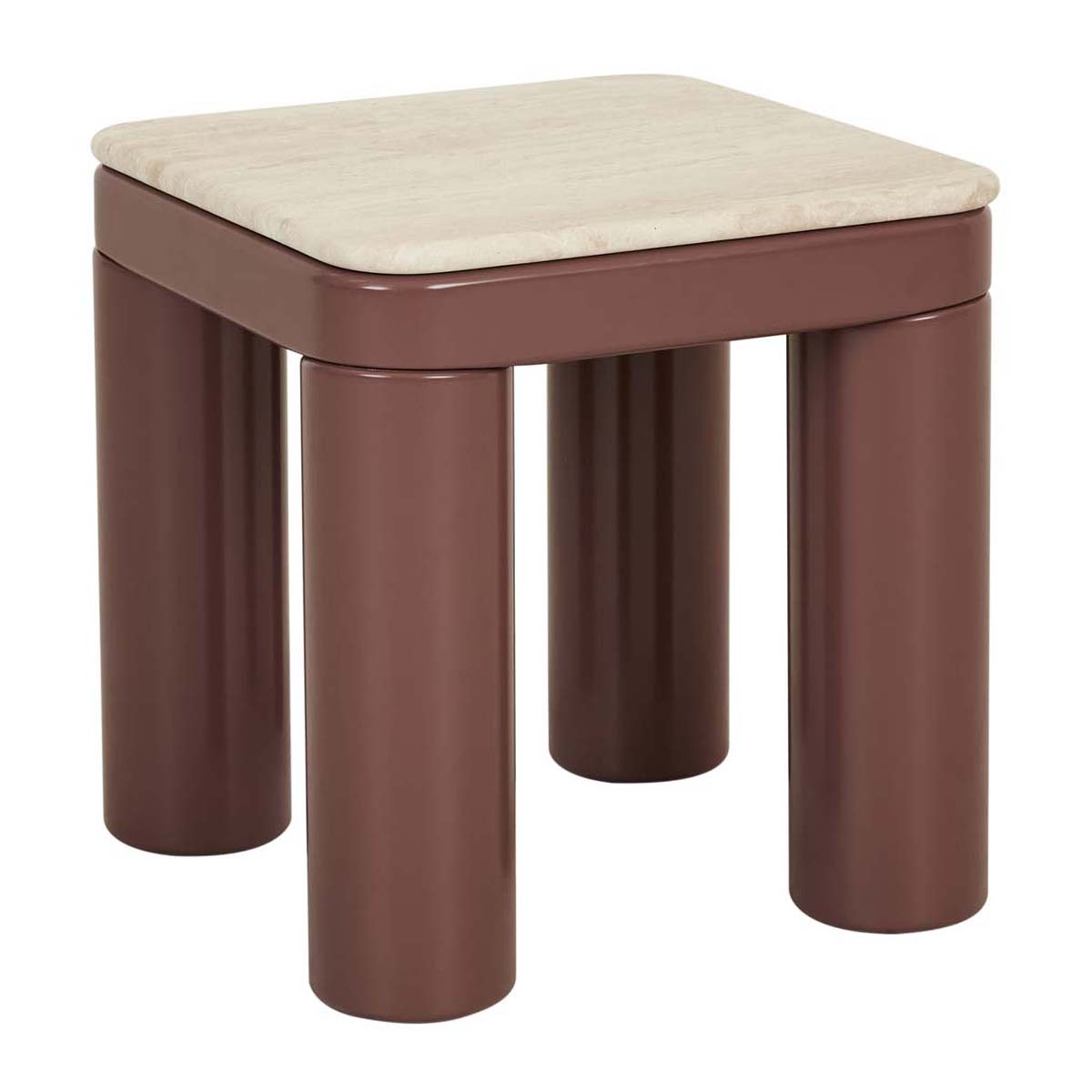 Frankie Marble Side Table - Elegant White Marble End Table with Gold Metal Base for Living Room, Bedroom & Office Decor - Perfect for Coffee, Books & Plants