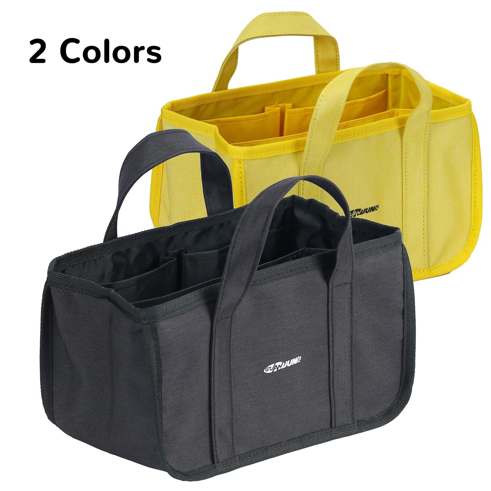 GUANJUNX Pet Grooming Bag - 6 Pocket Organizer for Dog Supplies & Food - Travel & Outdoor Use (Yellow)