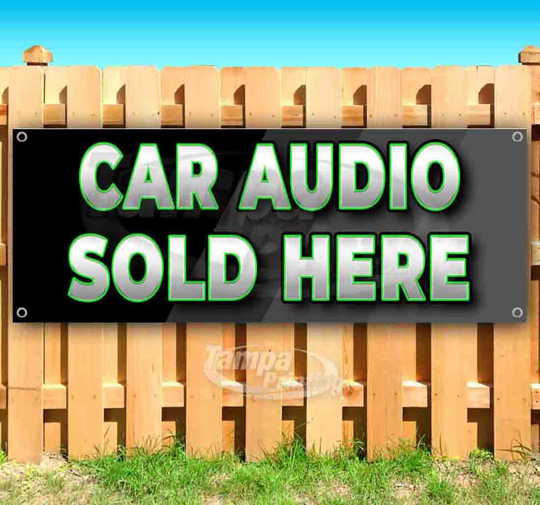 Premium 13 oz Heavy-Duty Vinyl Car Audio Banner - Single-Sided with Metal Grommets | Durable Non-Fabric Sign for Auto Shops & Car Audio Stores | Perfect for Storefronts, Trade Shows & Promotional Displays