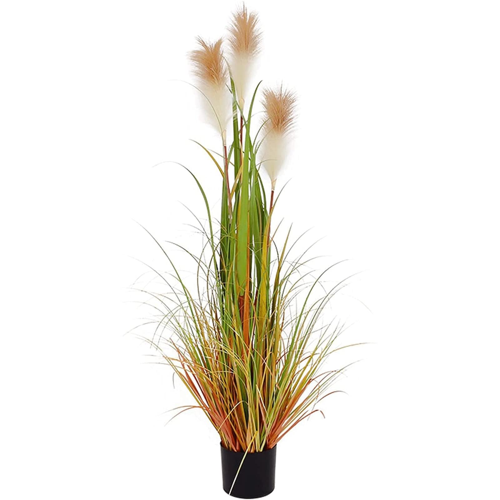 ZBQLKM Artificial Flower Set - Fake Reed Flowers & Greenery Plants for Home, Office, Wedding, Party Decor - Realistic Faux Floral Arrangement in Decorative Pot for Table Centerpiece, Shelf Display, and Indoor Decorations