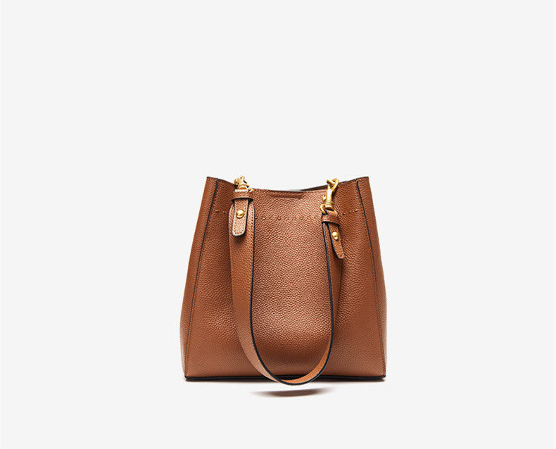 Stylish Versatile Leather Bucket Bag for Women - Fashionable Crossbody & Shoulder Bag - Perfect for Work, Travel & Everyday Use