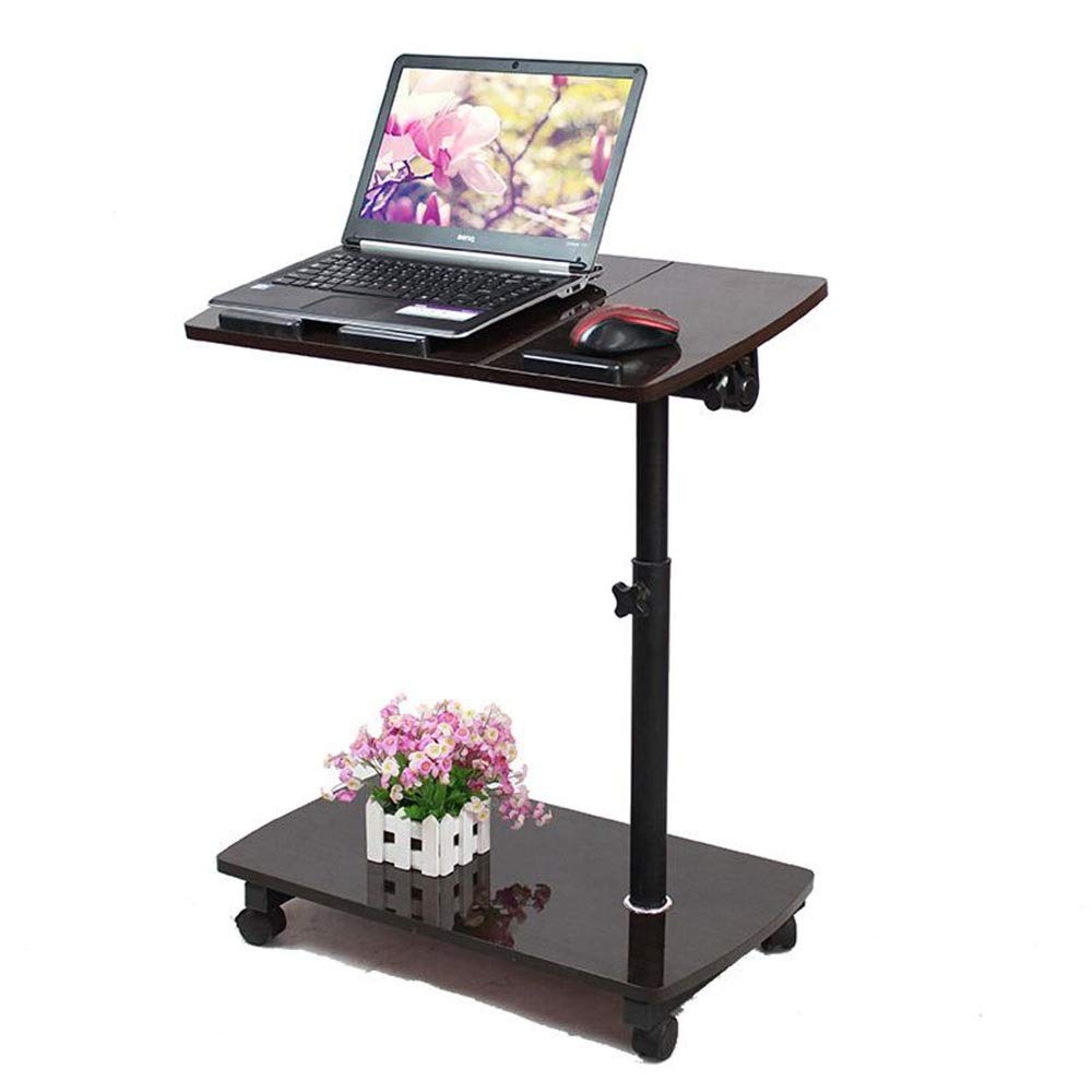 FUFU Adjustable Mobile Laptop Desk with Wheels - Compact Bed Sofa Workstation for Small Spaces, Perfect for Home Office, Dorm Room & Living Room