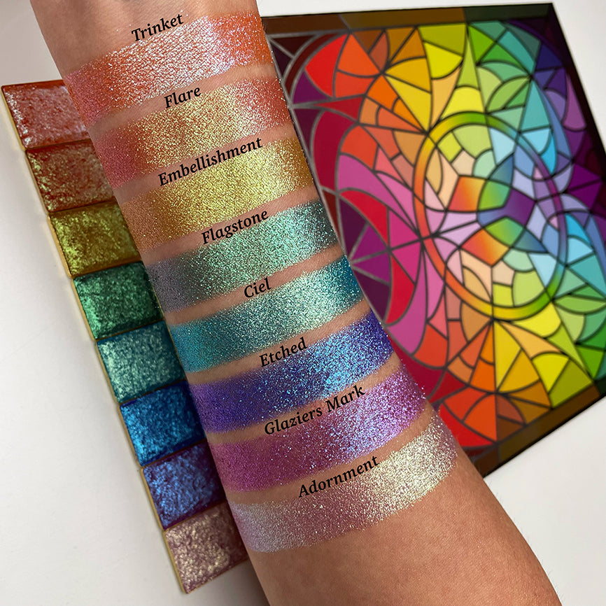 Flare Glitter Multichrome Eyeshadow Palette - Long Lasting Pigmented Makeup for Party, Halloween & Special Occasions