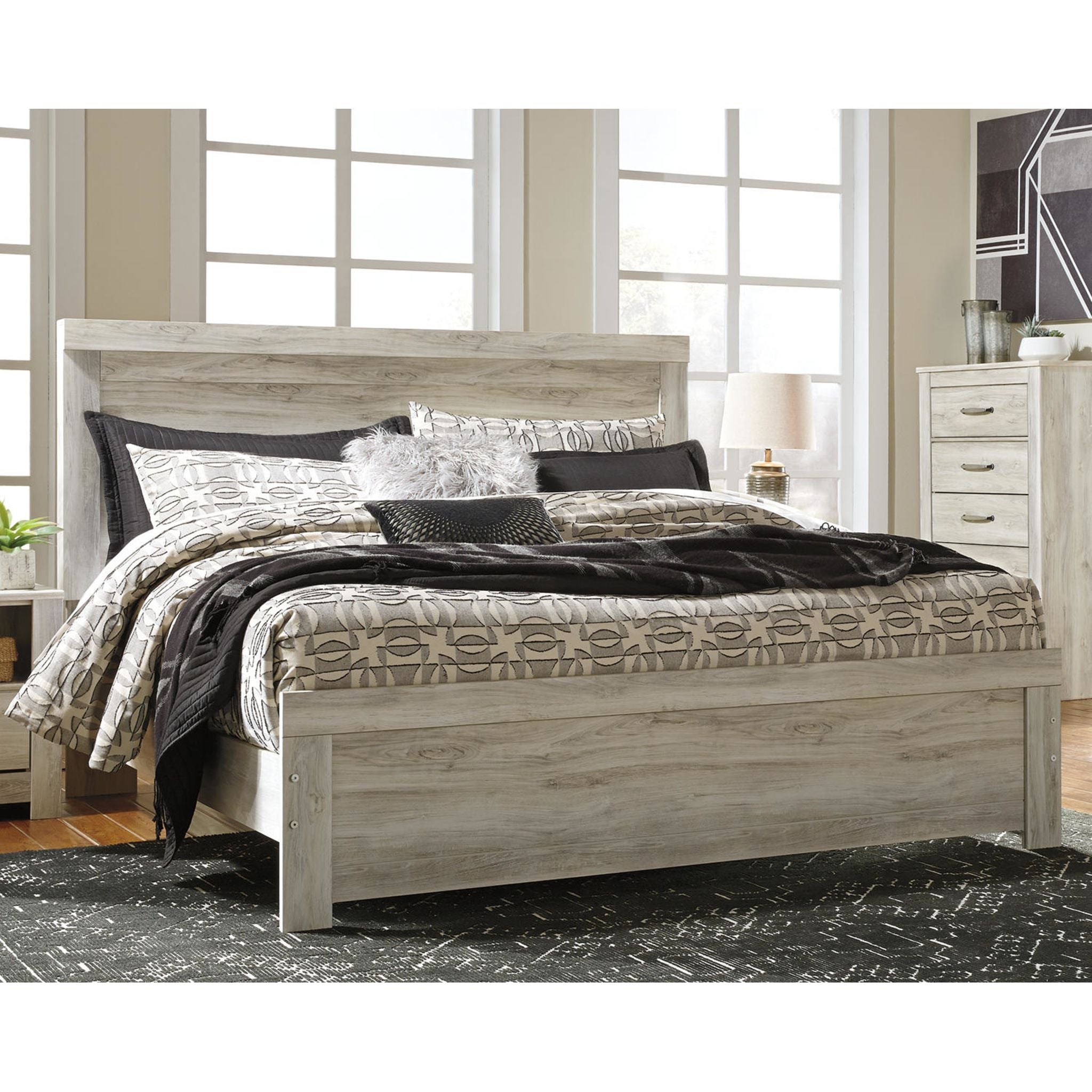Bellaby 5-Piece King Size Bedroom Set - Whitewashed Wood Finish for Modern Farmhouse Style | Perfect for Master Bedroom, Guest Room & Vacation Homes
