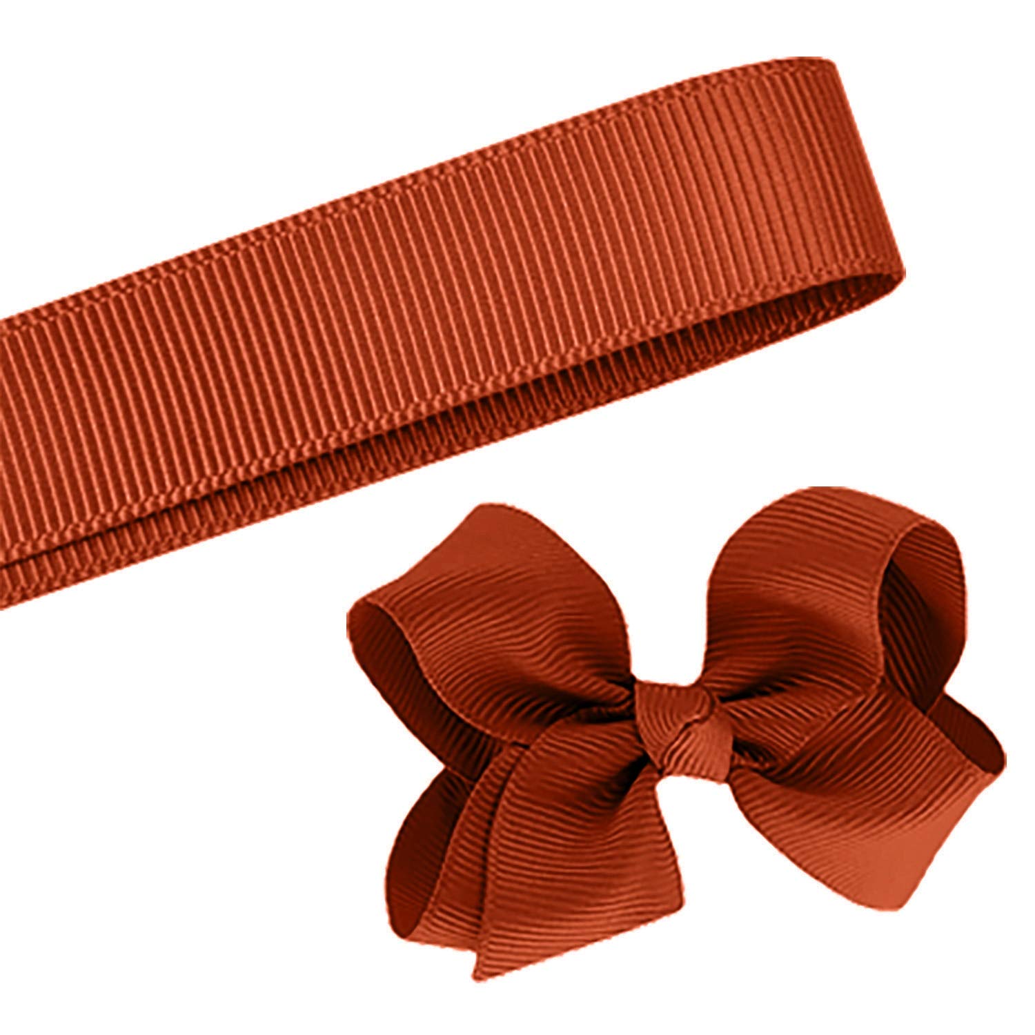 5 Yards Solid Rust Brown Grosgrain Ribbon - 5/8 Inch Wide DIY Craft Ribbon for Bows, Wrapping, Hair Accessories & Gift Decor (Made in USA) - Perfect for Wedding Favors, Scrapbooking & Home Crafts