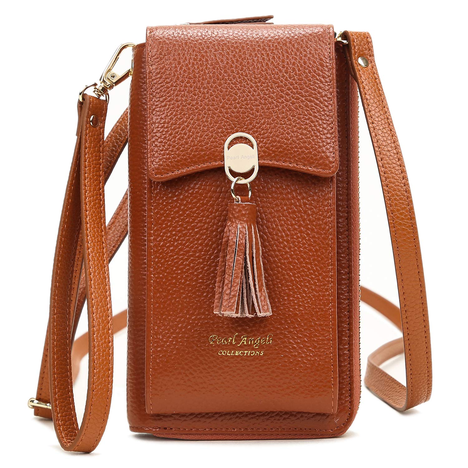 RFID Blocking Leather Crossbody Phone Bag for Women - Anti-Theft Cellphone Wallet Purse with 2 Adjustable Straps | Perfect for Travel, Shopping & Daily Use