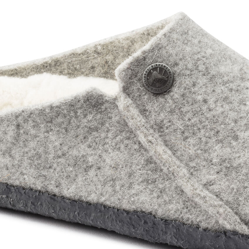 Birkenstock Zermatt Wool Felt Slippers - Light Gray Indoor/Outdoor Comfort House Shoes for Men & Women | Cozy Home, Office & Travel Footwear
