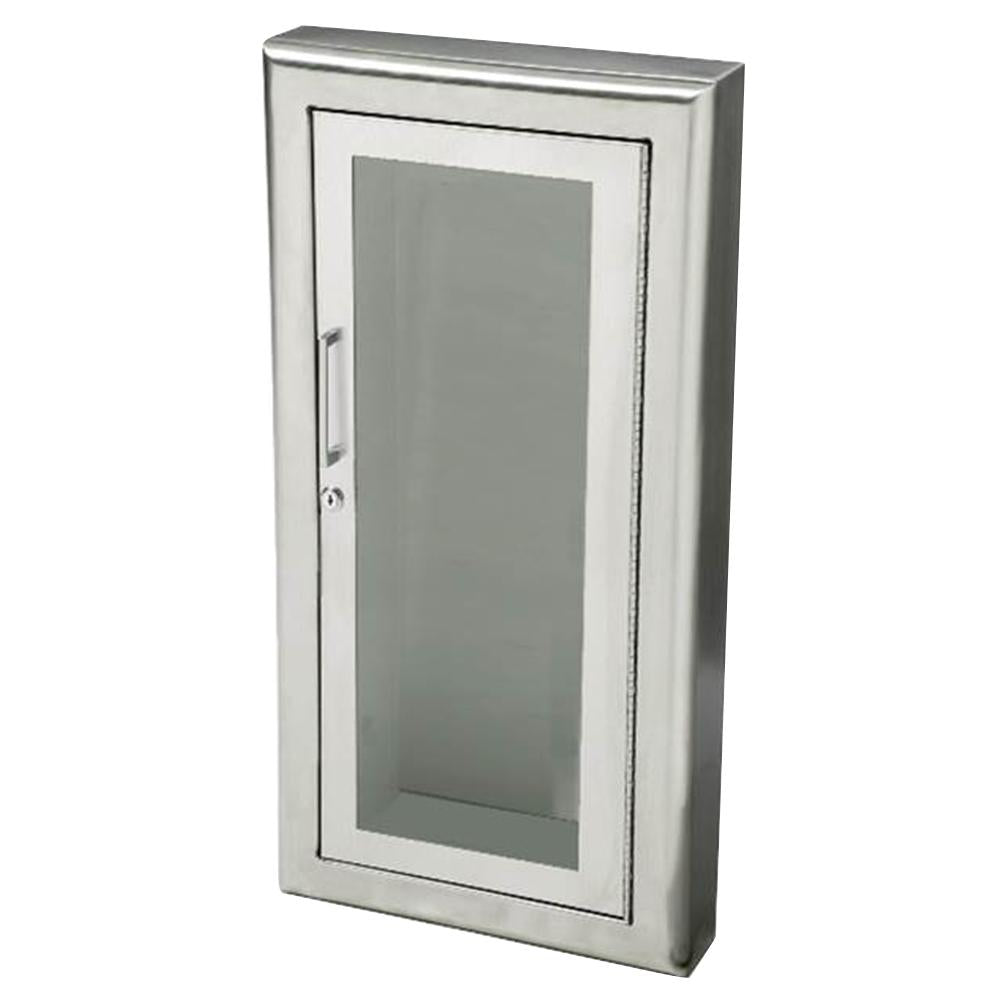 JL Industries 1837G10FX2 Cosmopolitan Fire Extinguisher Cabinet - Full Glass Door with Pull Handle & SAF T LOK Fire Rated - Ideal for Offices, Schools, and Commercial Buildings