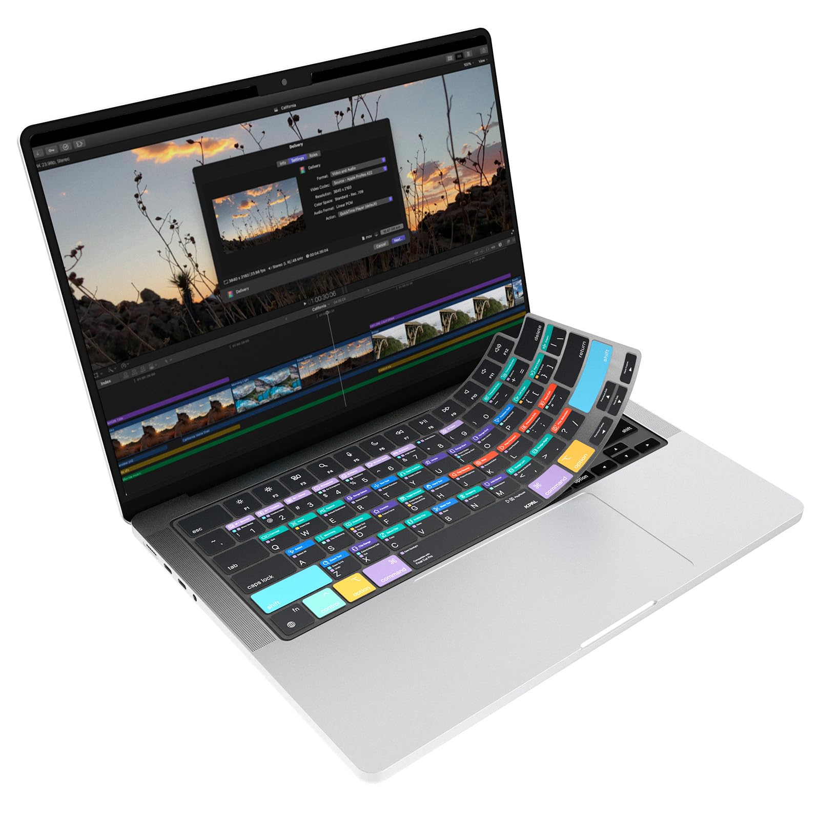 JCPal Final Cut Pro Shortcut Keyboard Cover for MacBook Pro 14/16