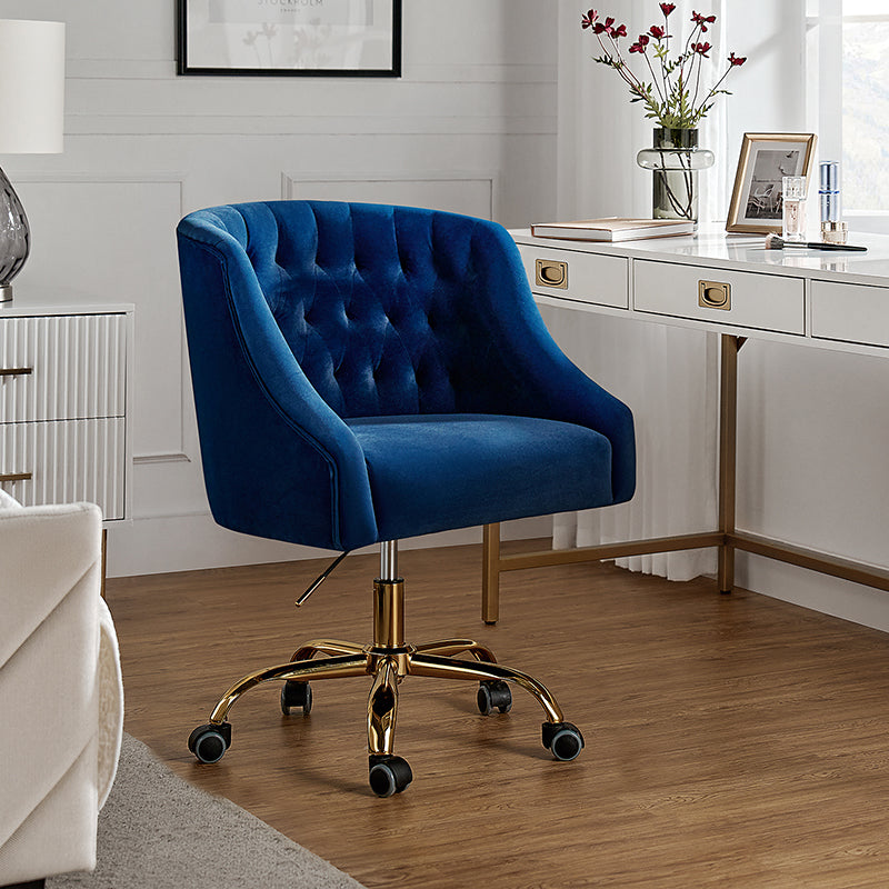 Penelope Velvet Tufted Office Chair - Ergonomic Executive Desk Chair with Lumbar Support - Perfect for Home Office, Gaming & Workspace Comfort